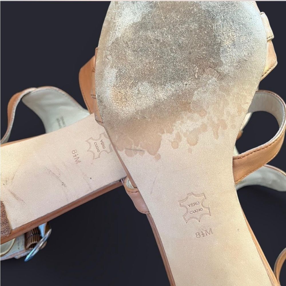 Via Spiga Hilda Cognac Alwather Tan Heels Size 8.5 - Picture 5 of 8